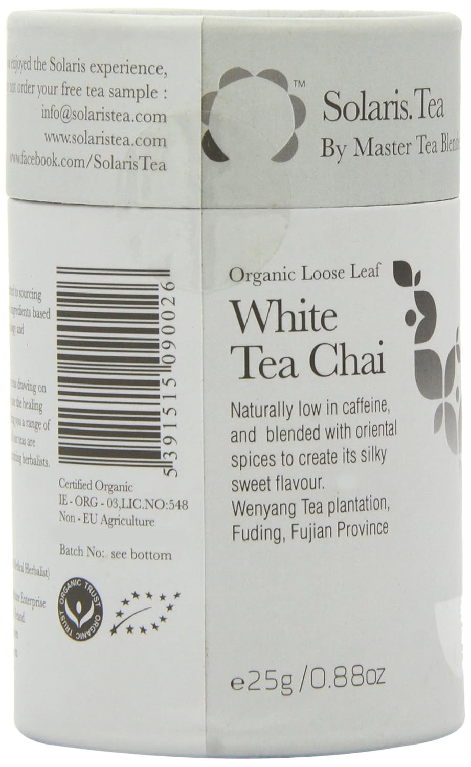 Solaris Tè biologico Chai tè bianco 25 g