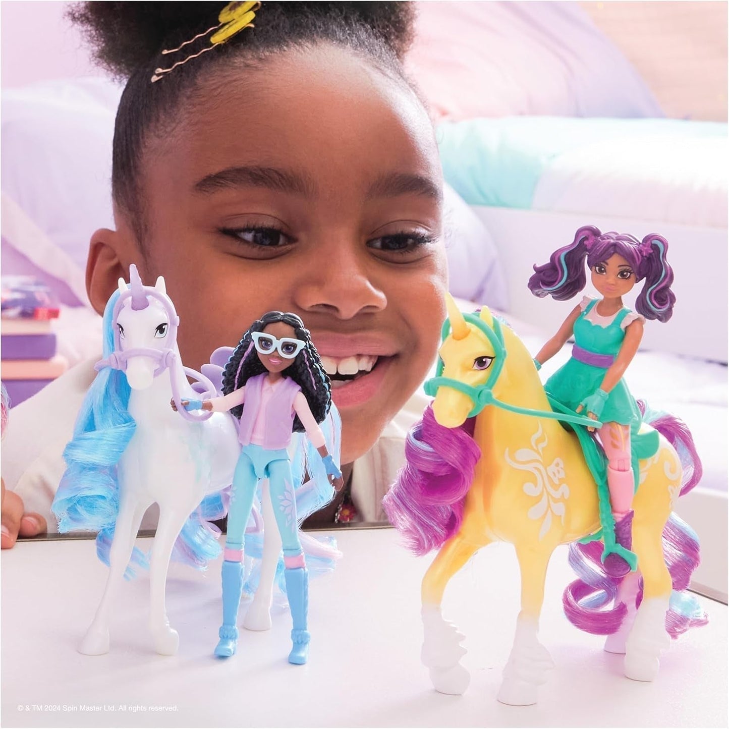 Unicorn Academy AVA e Unicorn Leaf Set - Personaggi originali alti circa 12 cm della popolare serie Netflix Con due accessori e spazzole per capelli Per giochi di ruolo fantasiosi, per bambini dai 4 anni in su Action figures Naty Shop