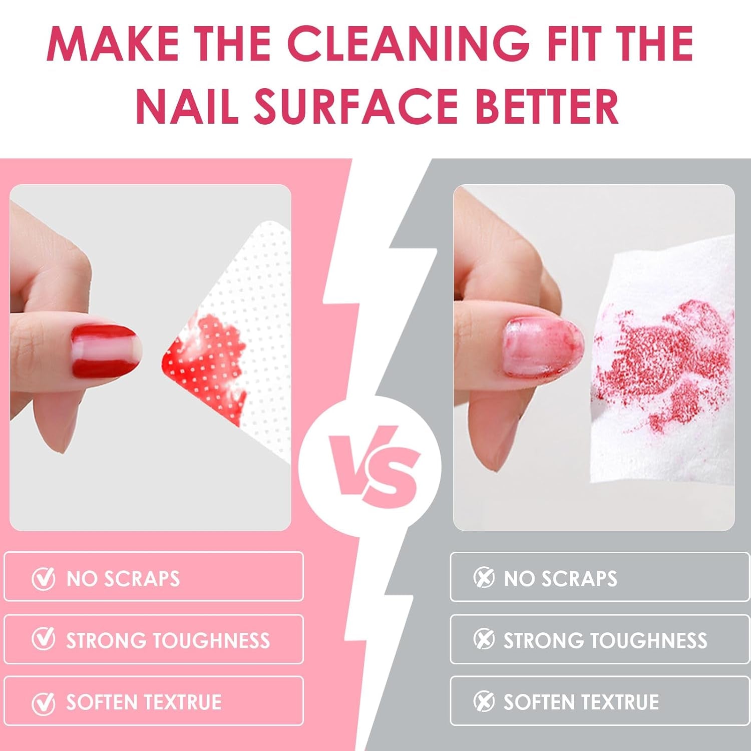 330 Stück Fusselfrei Nägel Wattepads, Fusselfreie Nageltücher, Nagel Wischtücher Wattepads, Nagelleck Entfernen Für Cleaner Gelnägel Nail Wipes Pads (Bianco)