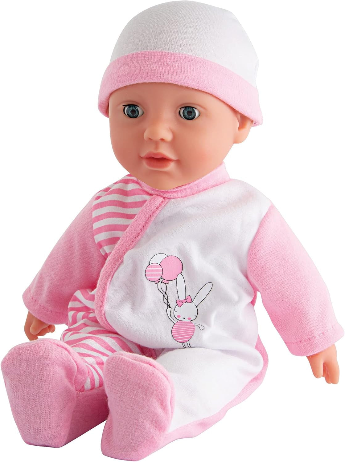 Simba 105140020 - My Love Baby Talk, bambola dal corpo morbido con occhi assonnati in una graziosa tuta, emette 24 suoni da bambino, 30 cm, bambola per bambini dai 2 anni