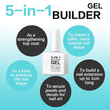 Gel per ricostruzione unghie 5 in 1 da 15 ml, gel per ricostruzione unghie, gel per ricostruzione unghie, smalto per unghie UV/LED, extension, nail art, adesivi, gel per ricostruzione unghie (bianco)