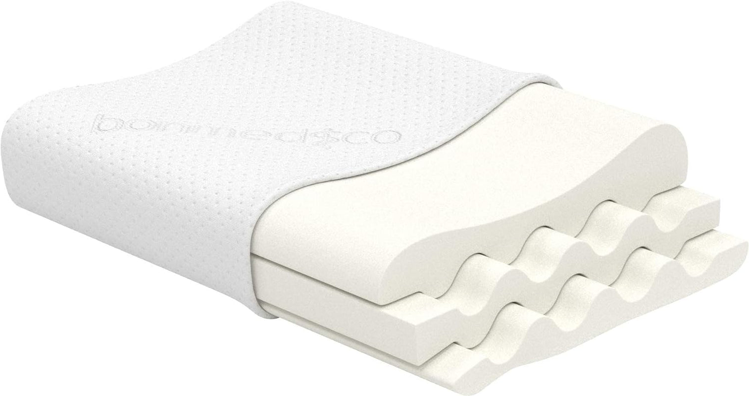 Bonmedico Cuscino ergonomico grande - Cuscino ortopedico di supporto per il collo - Cuscino per il collo per chi dorme sul fianco e sulla schiena - Cuscino in memory foam - Cuscino per dormire per adulti - Regali benessere Cuscini ortopedici cervicali Naty Shop Default Title