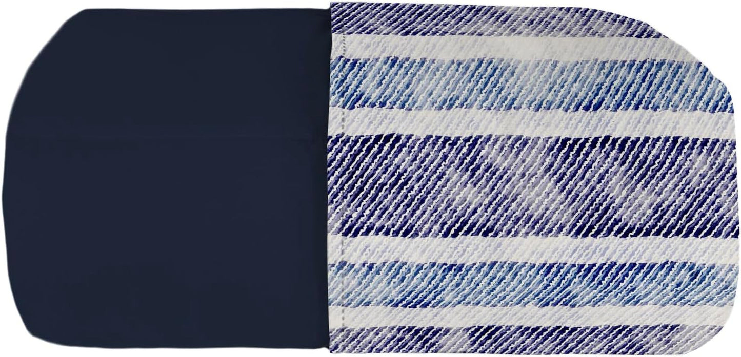 Coperta estiva basic, microfibra, righe jeans, 200X240Cm Trapunte e Piumoni Naty Shop
