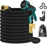 Tubo Da Giardino 30 M Tubo Da Giardino A 10 Vie Pistola A Spruzzo E Raccordi In Ottone Massiccio Tubo Flessibile Tubo Da Giardino Estensibile Nero 30 M