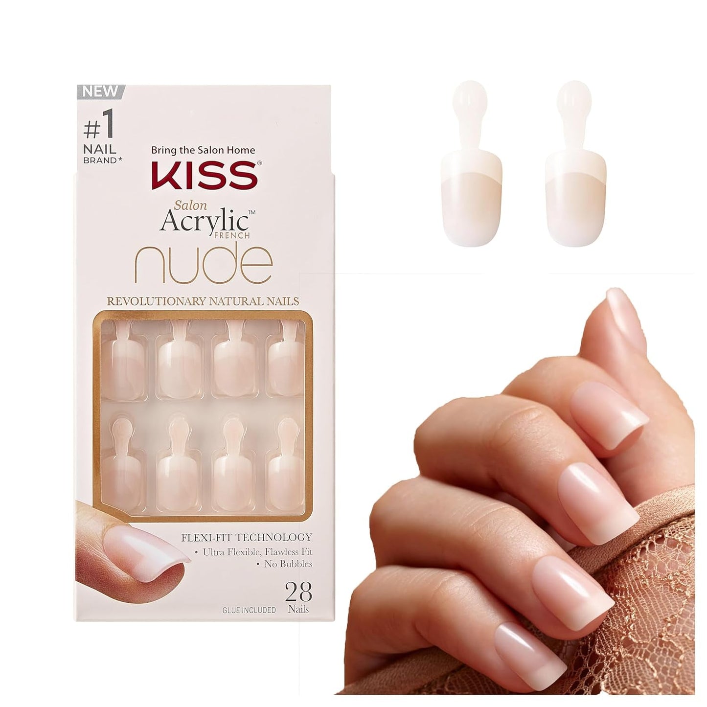 Kiss Nude Nails Unghie stupefacenti (confezione da 2)