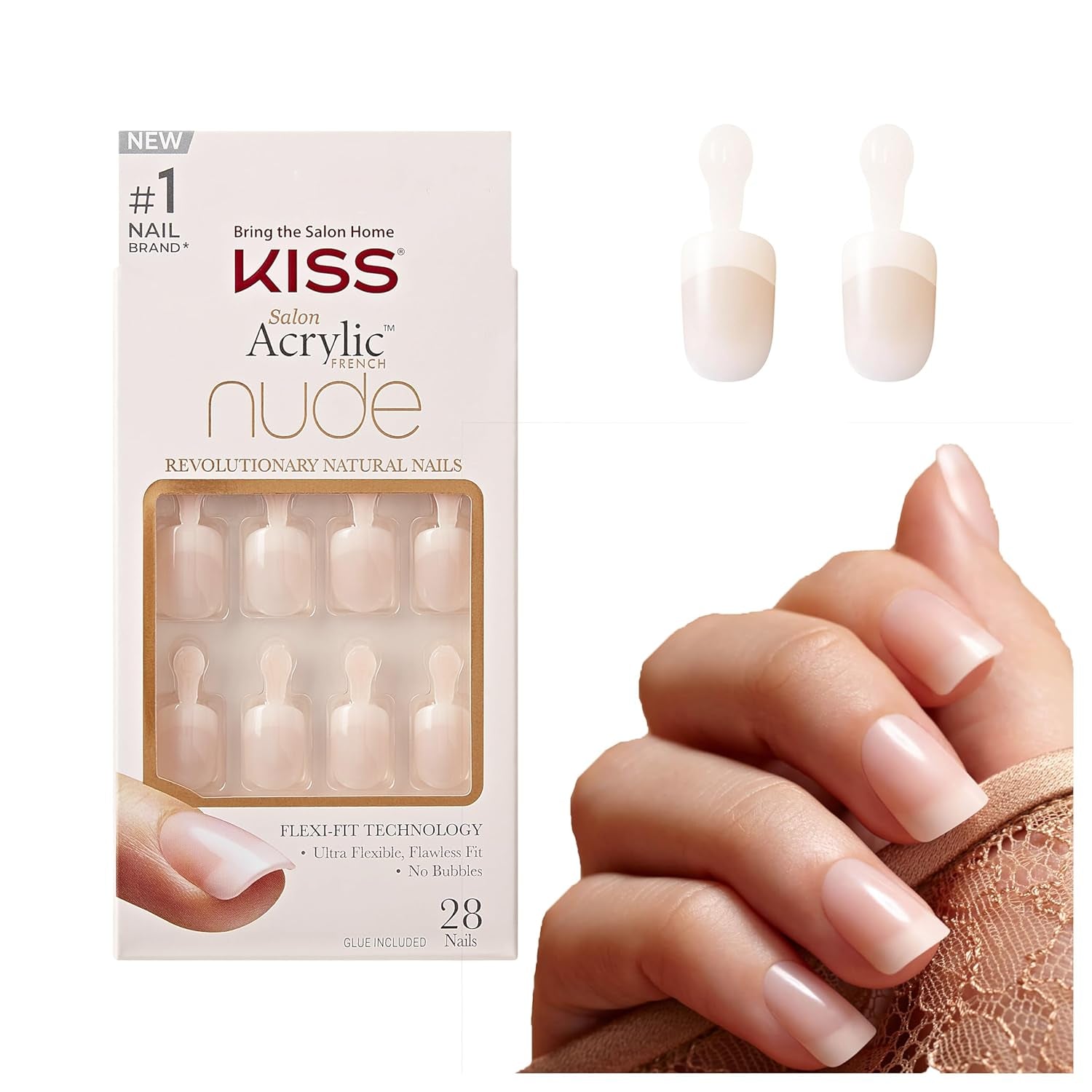 Kiss Nude Nails Unghie stupefacenti (confezione da 2)