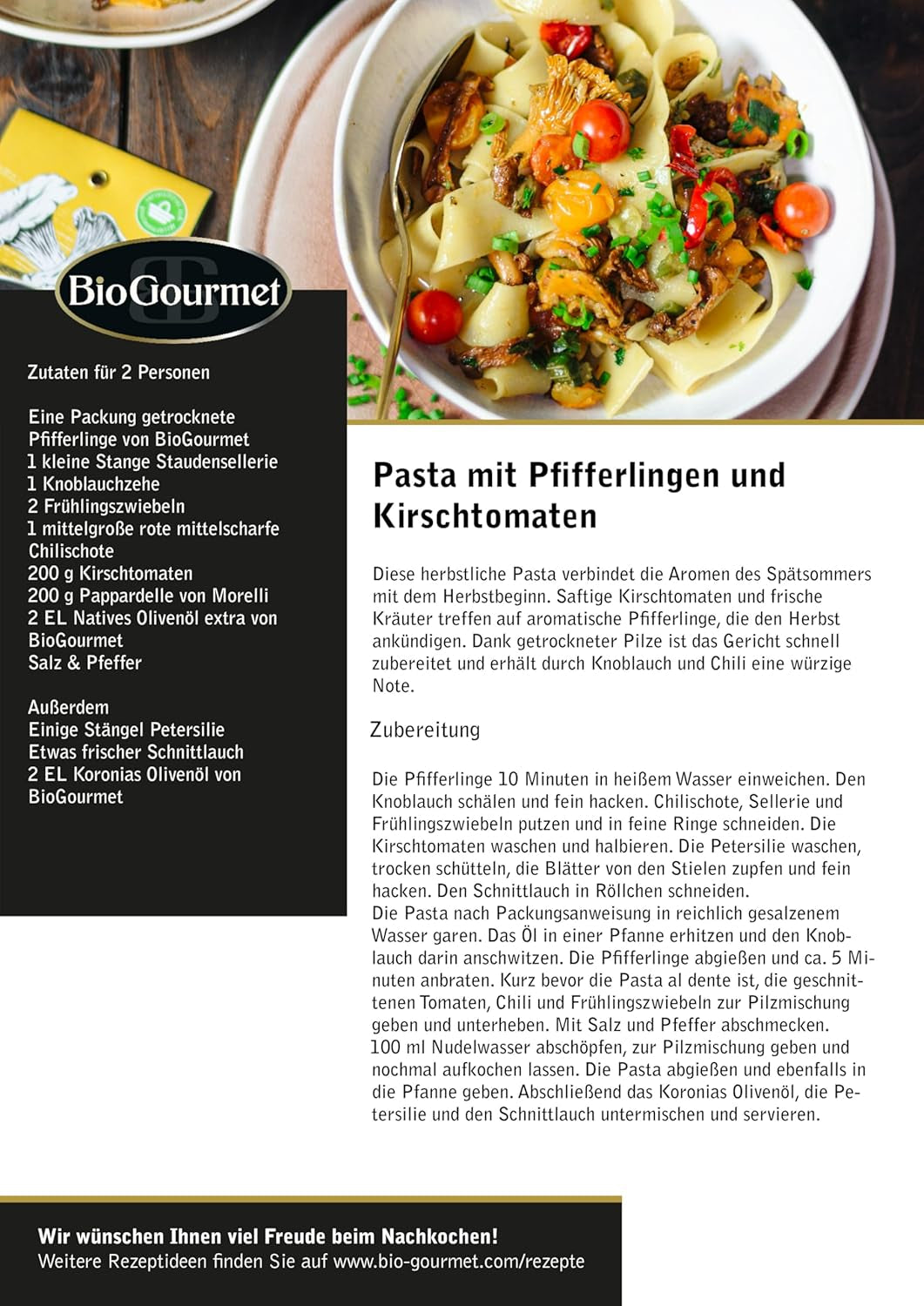 BioGourmet Pappardelle al Germe di Grano - Pasta Larga Bio per Stufati e Sughi - con Nutrienti Extra | 500 g Biologico e Vegano