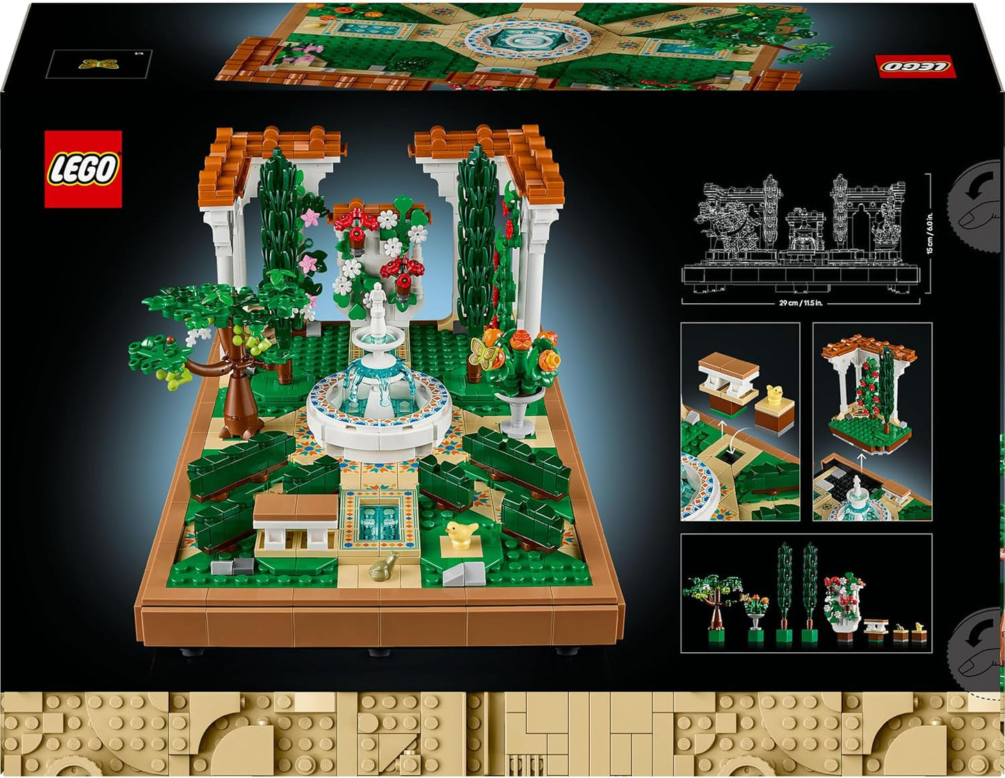 LEGO Icons Fountain Garden - Set da costruzione in miniatura per adulti con foglie, cipressi, alberi, viti, fiori - Idea regalo di compleanno creativa, regalo di inaugurazione della casa per donne, uomini - 10359 Set da costruzione Beuche den LEGO-Store