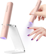 Denabuty Lampada UV per smalto gel, Mini Lampada LED U V per sostituzione unghie con supporto Tragbare Piccola lampada UV per smalto gel, per Aushärten Von Nagelkleber e punte per unghie Bianco