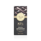 Venchi - Tavoletta Cioccolato 85%, 70g - Con croccanti fave di cacao tostate - Senza Glutine - Vegan