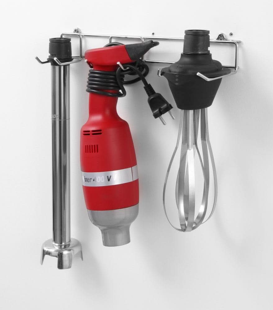Set robot da cucina HENDI, Mit Schneebesen Und Halterung Zur Wandmontage, Stablänge: 400Mm, 9 Geschwindigkeiten: 2000 Bis 9000 RPM, Bis Zu 80 Liter, Ø100X750Mm, 230V/400W, Edelstahl, Polyamide Kitchen Naty Shop