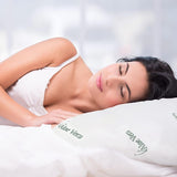 Mister Sandman Cuscino ergonomico 40X80 cm, Cuscino per il collo con federa in Aloe Vera, Cuscino in viscosa perfetto per chi dorme sulla pancia, sulla schiena e sul fianco, Cuscino in memory foam Cuscini ortopedici cervicali Naty Shop