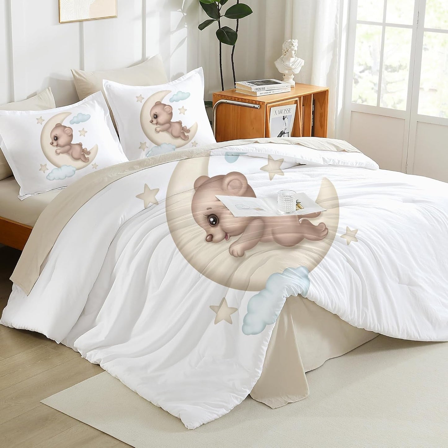 Biancheria letto per bambini varie misure e vari personaggi animati Biancheria letto - bambini Naty Shop Orsetto 135X200Cm+80X80Cm