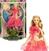 Mattel Wicked Glinda bambola alla moda e accessori con capelli biondi, varie pose possibili e abito da ballo staccabile, HXT63