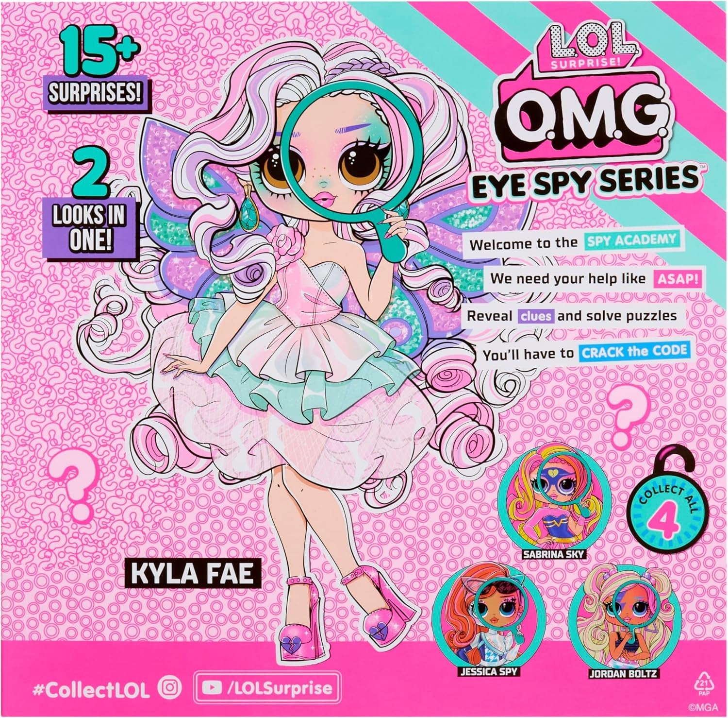 LOL Sorpresa! Serie OMG Eye Spy - Fata - Include 1 bambola con vestito e accessori, risoluzione di enigmi e scoperta a sorpresa, 4 bambole da collezione