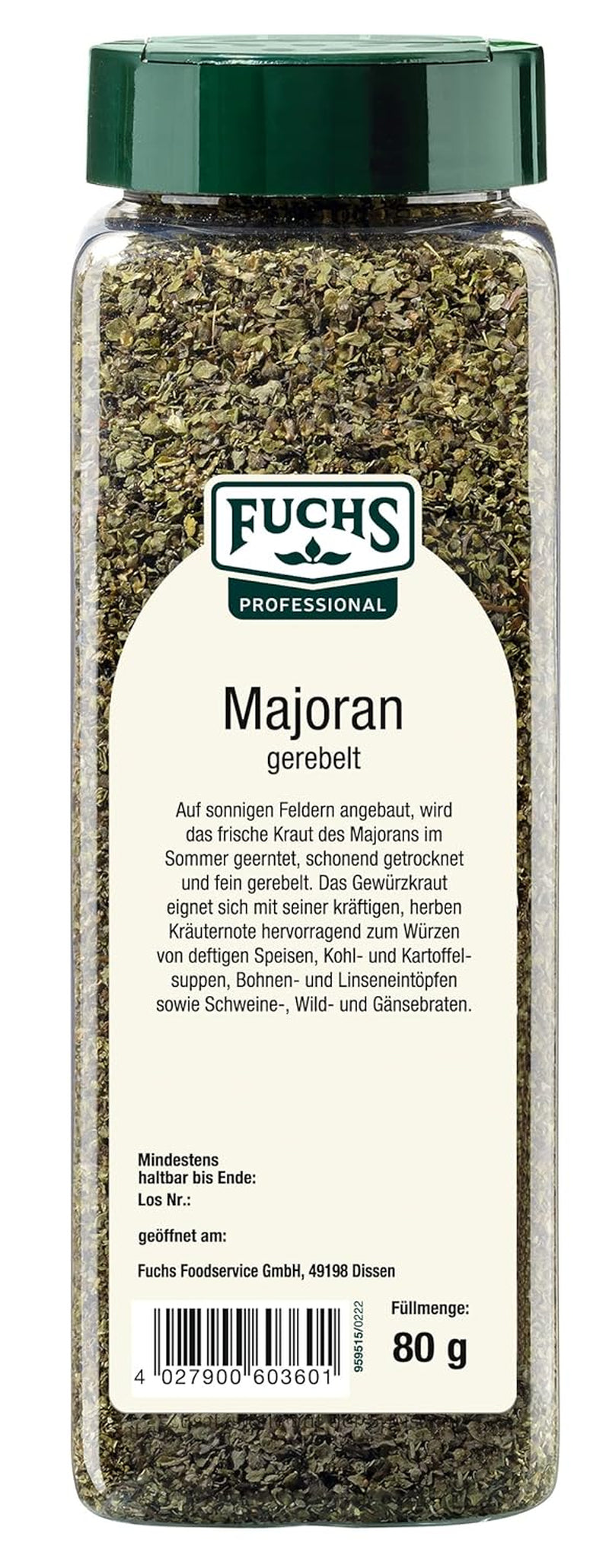 - Maggiorana gerebelt | Mit praktischem Streuaufsatz | Zum Verfeinern von Bohnen- und Linseneintöpfen | 80 g nel grande sforzo