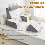 Cuscino da lettura con supporto per collo e braccioli staccabili, cuscino per la schiena comodo e leggero per letto e divano, cuscino per la schiena per adulti, schienale in memory foam per leggere, guardare la TV e videogiochi