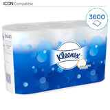Kleenex Standard Roll 8441 Carta igienica - Carta igienica a 2 veli - 6 confezioni da 6 rotoli x 600 fogli ciascuno, bianco (36 rotoli/21.600 fogli totali)