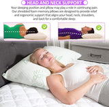 Cuscino King Size in bambù, confezione da 2 - Cuscino per letto regolabile in memory foam triturato, per schiena, pancia, fianco, fodera rimovibile, alternativa rinfrescante al piumino per hotel, King (confezione da 2) Naty Shop Cuscini standard