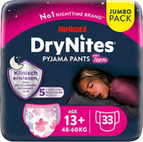 Huggies Drynites Nachtwindeln Bei Bettnässen, Für Mädchen Ab 13 Bis Ca. 17 Jahre (48-60 KG), 33 Stück (3X11), Jumbo-Monatspack, Pannolini-Pantaloni XL Accessori Alimentazione e Allattamento Baby Naty Shop