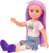 Glitter Girls - Luma - Bambola articolata da 36 cm - Capelli viola e occhi viola unici - Extension per capelli, fiocco, fermagli e vestito colorato - 3 anni +