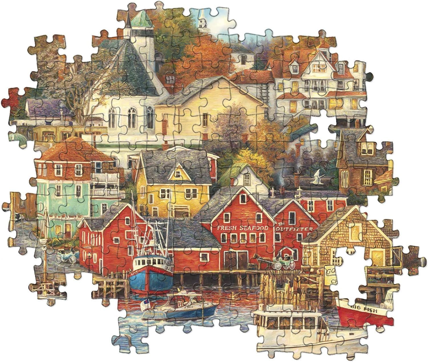 Clementoni - 31685 Collezione Puzzle - Good Times Harbour - Puzzle 1500 pezzi dai 14 anni, puzzle per adulti con oggetti nascosti, gioco di abilità per tutta la famiglia, Puzzle medio Naty Shop