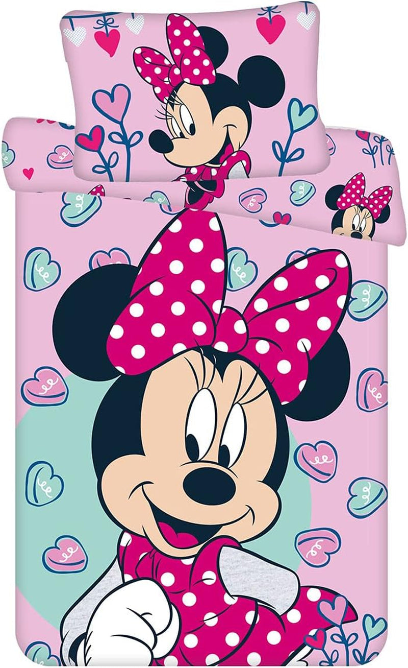 Biancheria da letto Disney, Minnie Mouse Pink Baby, 100% cotone con biancheria da letto con cerniera - Titolo predefinito Kids Naty Shop