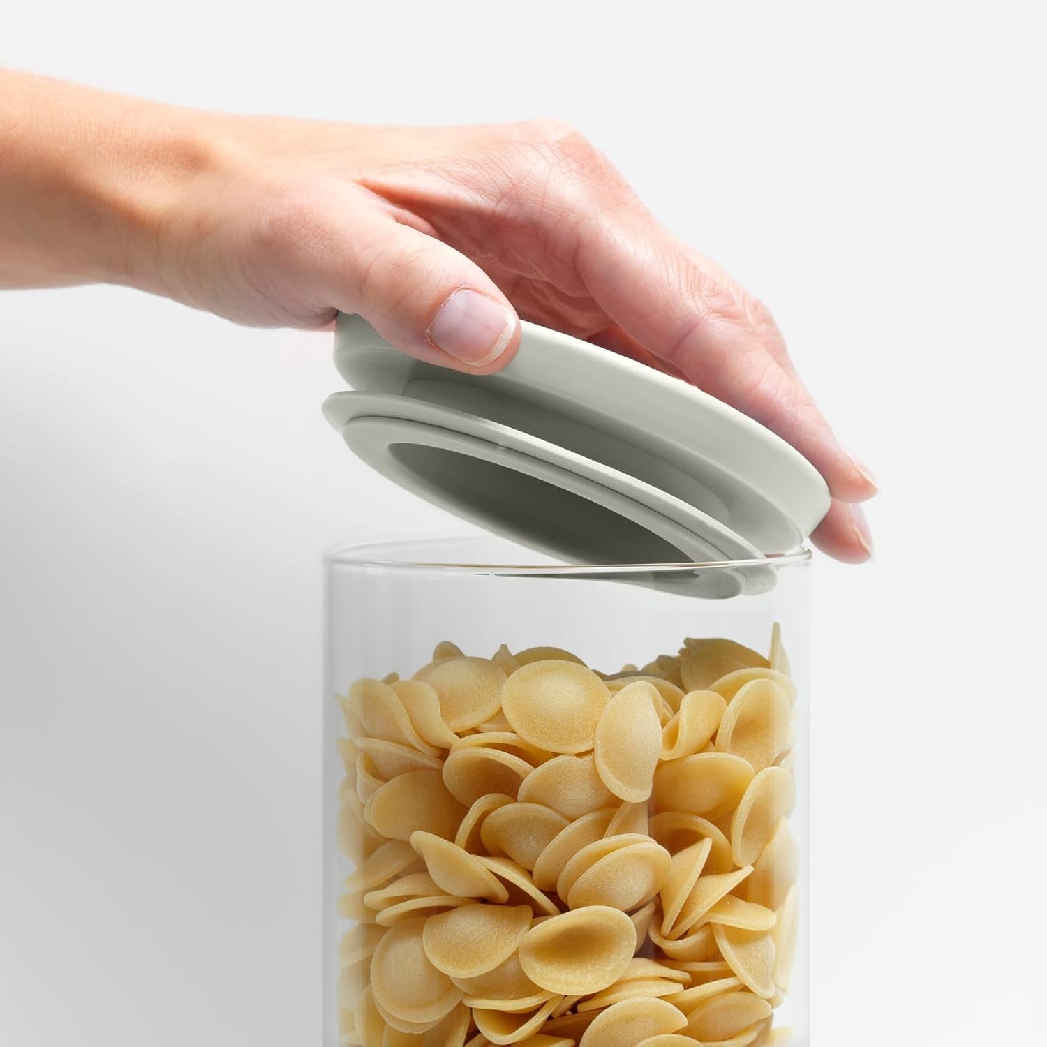 Brabantia - Contenitore in Vetro Impilabile con Coperchio - Set da 3 - Conservazione degli Alimenti - Mantiene il Cibo Fresco più a lungo - Guarnizione in Silicone - Lavabile in Lavastoviglie - Grigio Scuro/Grigio Chiaro/Verde Giada - Contenitori per Alimenti da 0,3 L/0,6 L/1,1 L Naty Shop