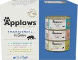Applaws Selezione di gelatine di cibo umido per gatti naturale (confezione da 12 x 70 g)