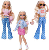 Set Barbie Dream Besties Festival Looks, con la bambola Barbie Malibu con lunghi capelli biondi per lo styling e oltre 10 vestiti e accessori rimovibili, JGH87