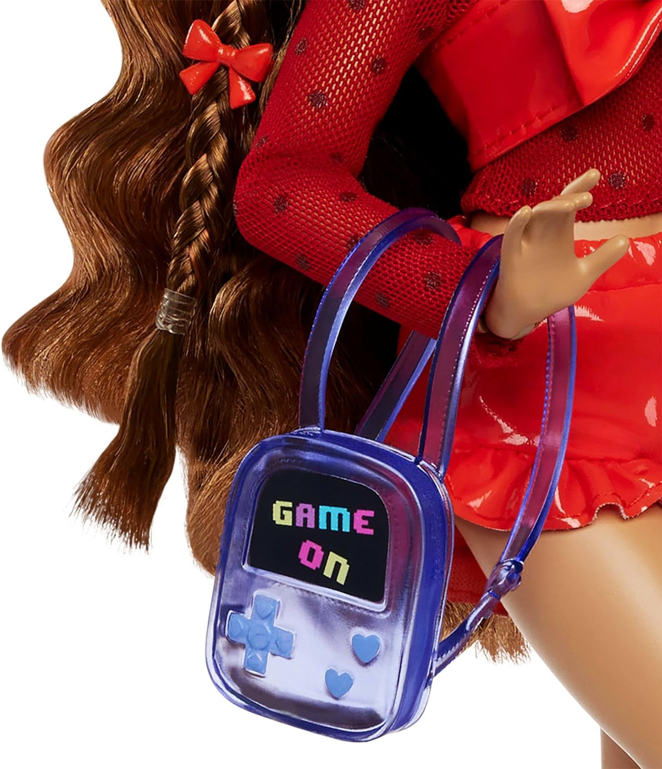 Barbie Dream Besties bambola e accessori, bambola alla moda Teresa mobile con capelli castani e fermagli per capelli, tema videogioco da 10 pezzi, bambole HYC23 Naty Shop