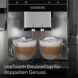 Macchina per caffè espresso completamente automatica Siemens EQ700, ampio schermo TFT a colori, 36 bevande calde e fredde, birra fredda, funzione 2 tazze, controllo app, sistema di pulizia automatico, acciaio inossidabile nero, TQ717D03