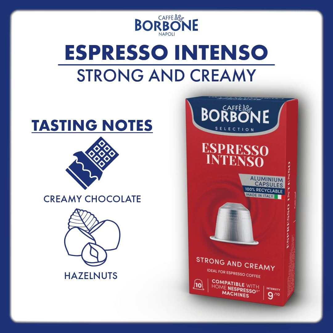 Caffe Borbone Espresso Forza 9/10 Compatibili Nespresso 10 Capsule Caffè