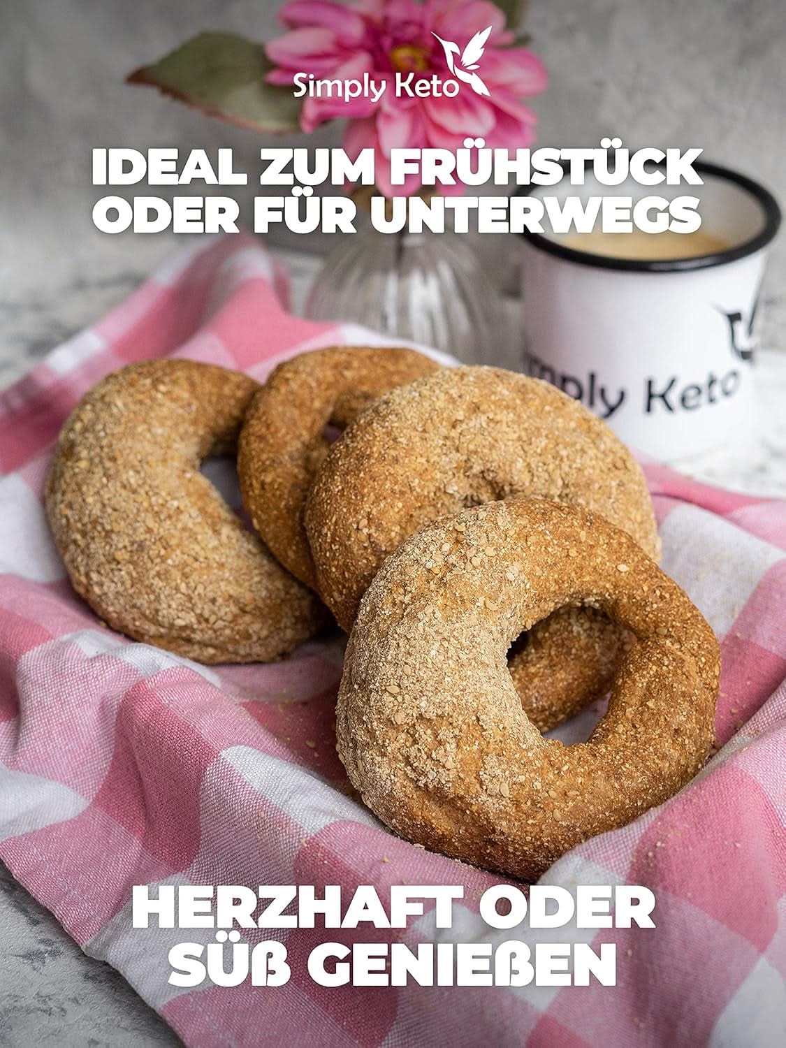 Simply Keto Lower Carb* Preparato per dolci per bagel per dieta Low Carb* e chetogenica - senza lattosio e glutine - 335 grammi Naty Shop Kitchen