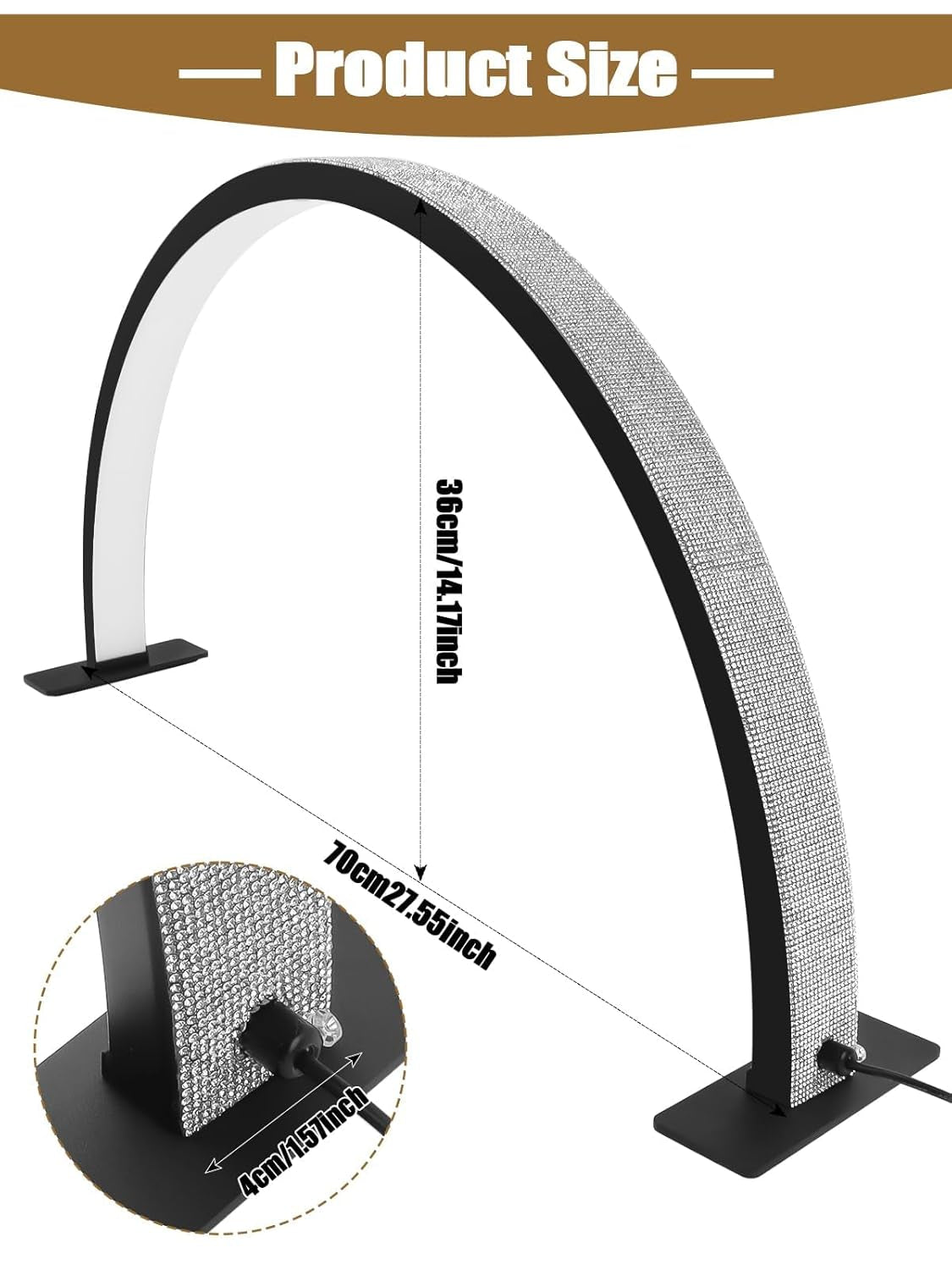 Lampadario Kalolary, Lash Lumière Pour Extensions De Cils Regglable À 360°, 3000K-6000K Demi-Lune Lamp, Lamp De Beauté (Lampada a mezzaluna)