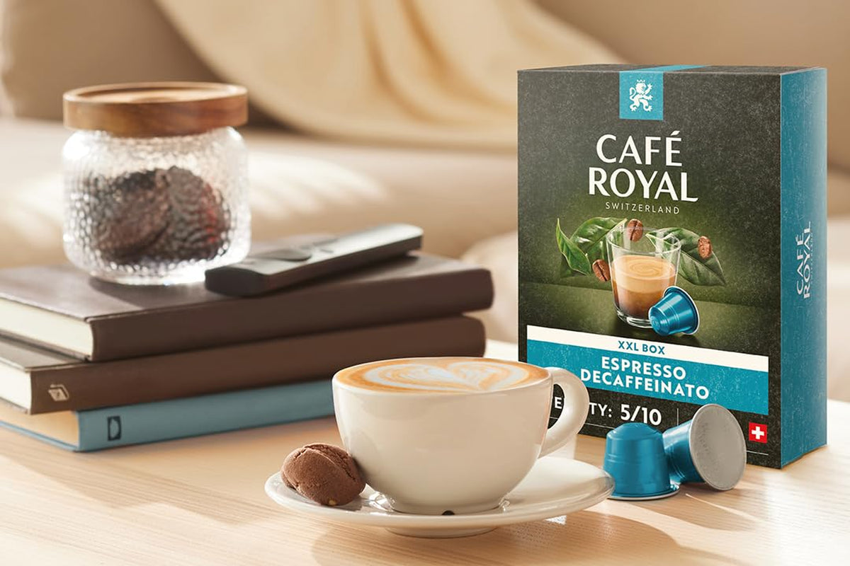Café Royal Espresso Decaffeinato 36 capsule per macchina da caffè Nespresso - Intensità 5/10 - Capsule per caffè zertifiziate UTZ in alluminio (confezione con 2)
