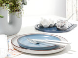 CreaTable, 21016, serie Modern Scandic Blue-Grey, set di stoviglie da 16 pezzi, servizio combinato in porcellana, lavabile in lavastoviglie e adatto al microonde, produzione di qualità