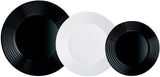 Harena N&b Glasgeschirr, 18-teilig, per 6 persone, bianco e nero