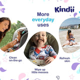 Kindii Feuchttücher Für Babies Und Kinder Pure Water 99% - 99%Ige Zusammenzeit Auf Wasserbasis - Allantoin - Unparfümiert - Dermatologisch Getestet - Für Empfindliche Haut - 720 Stück - 12X60 Stück Naty Shop