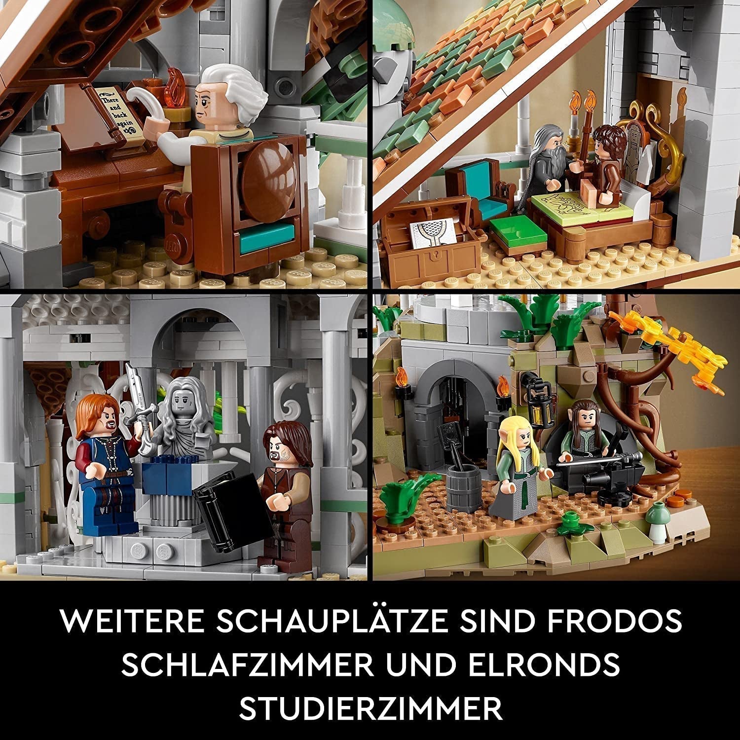 LEGO Icons Il Signore degli Anelli: Gran Burrone - Collezione per adulti e set da esposizione con 15 minifigure uniche tra cui Gandalf, Legolas, Aragorn e Frodo, esclusivamente su Amazon - 10316 Set da costruzione Besuche den LEGO-Store