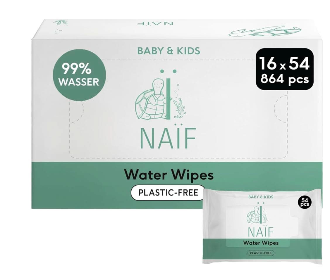Naïf Plastikfreie Feuchttücher 432 Stück (8Er X 54 Feuchttuch) - Pflege Für Babypo, Körper Und Gesicht - 99% Aus Wasser - 0% Parfüm Und Alkohol - Nachhaltige Feuchttücherbox Eukalyptus Sensitiv Naty Shop 54 Stück (16Er Pack) Acqua
