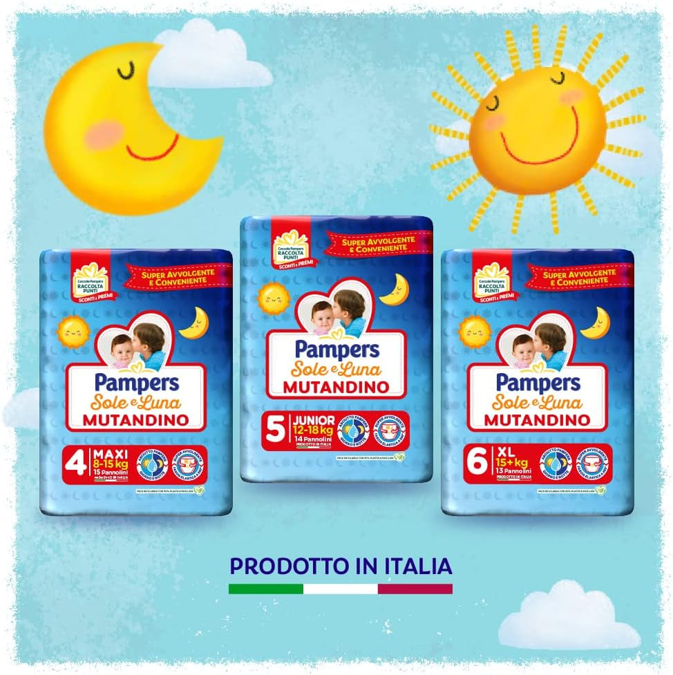 Pannolino Pampers Sole e Luna Maxi, taglia 4 (8-15 kg), 60 pannolini