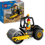 LEGO City Veicolo da costruzione Rullo compressore per bambini di 5 anni Giocattolo Rullo a vapore con minifigure di operaio edile Esperienza di gioco fantasiosa per ragazzi e ragazze Piccolo regalo divertente 60401 Set di costruzione Beuche den LEGO-Store Single