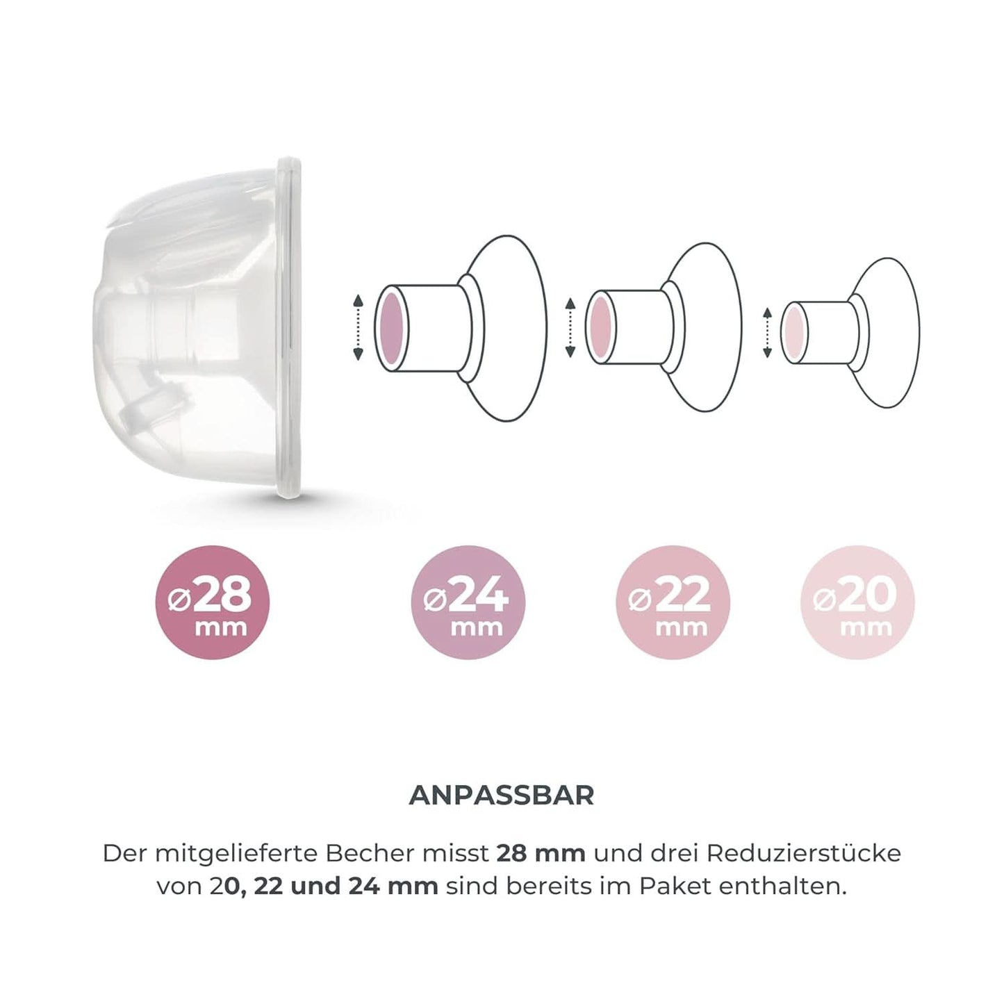 Nuvita Materno Smart Wear 1287W - Tiralatte elettrico portatile a mani libere - Tecnologia trifase, personalizzabile, portatile, disponibile kit conversione tiralatte doppio Accessori Alimentazione e Allattamento Bebe Naty Shop