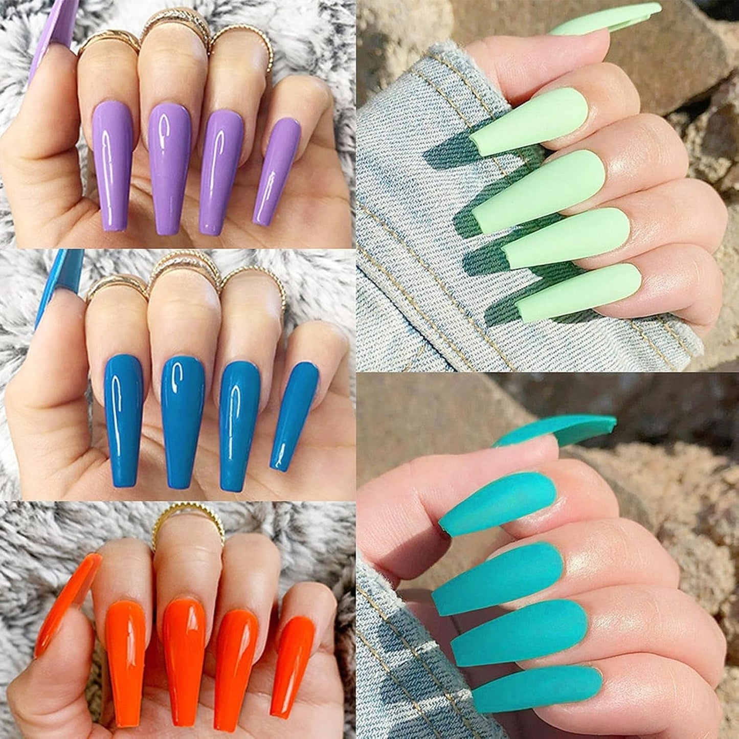 Unghie Finte Extra Lunghe Trasparenti 240 Pezzi Unghie Finte Mezza Copertura Unghie Finte Quadrate Dritte Estensioni per Unghie Alla Francese per Saloni di Nail e Nail Art Fai da Te