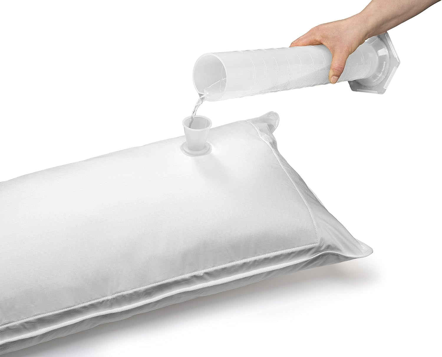 Traumnacht Cuscino Ortopedico ad Acqua con Quantità di Imbottitura Regolabile, Fodera in Cotone 100%, 40 X 80 cm, Sviluppato in Germania - Prodotto in UE, Bianco, 1 Pezzo (1 Confezione) Naty Shop Cuscini Standard