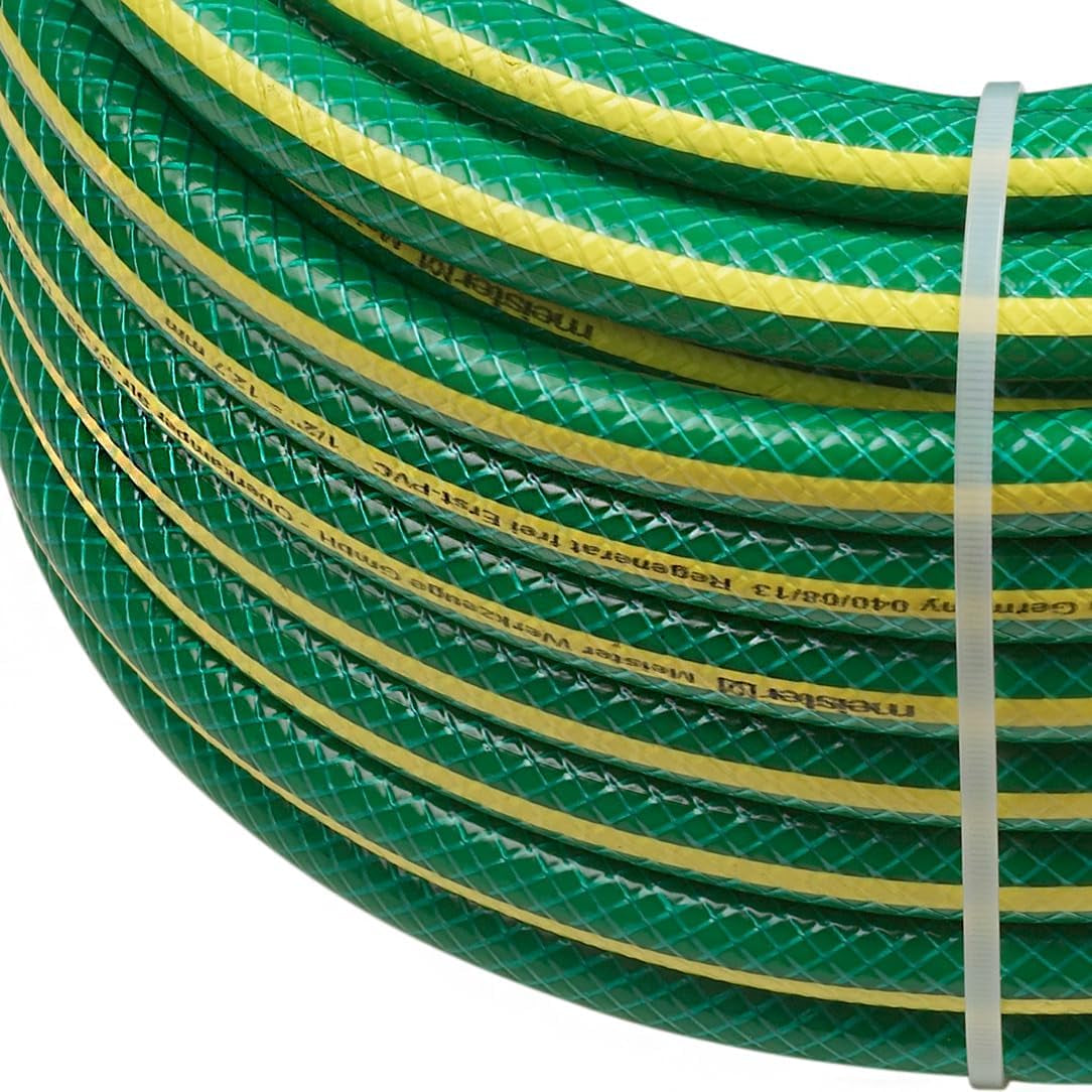 Tubo da giardino in tessuto incrociato Meister, 12,7 mm (1/2 pollice) - Lunghezza 30 m - Per irrigare piccole aree - Resistente allo schiacciamento e all'abrasione - Resistente ai raggi UV, Tubo da giardino in PVC vergine, Tubo dell'acqua, 9930260
