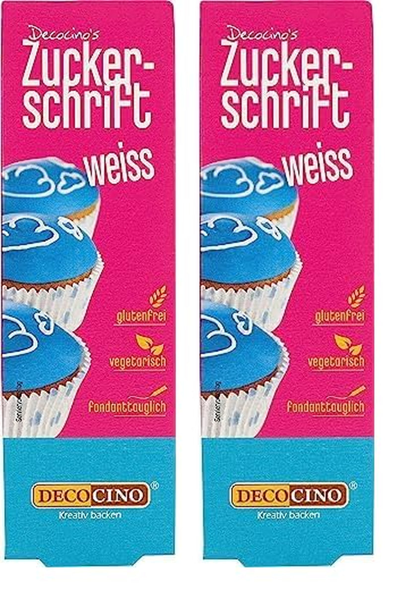 Decocino Scritta Zucchero Rosso - Scritta Colorante Alimentare - Pratico Tubo per Etichettare Fondente e Glassa - Decorazioni da Forno per Torte, Torte e Cupcakes! (Confezione da 2)