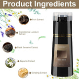 Shampoo Colore Capelli, Shampoo Colore Istantaneo 3 in 1, Shampoo Colore Capelli Istantanei, Shampoo Colore Capelli Neri, Shampoo Colore Capelli (Marrone Chiaro) Tinture per capelli Naty Shop