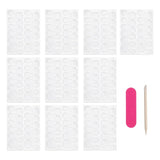 Tamponi di colla per unghie da 240 pezzi, foglio adesivo per unghie finte, 10 fogli adesivi biadesivi trasparenti e traspiranti super adesivi (gel gelatina) per manicure e unghie artificiali, incluso set manicure